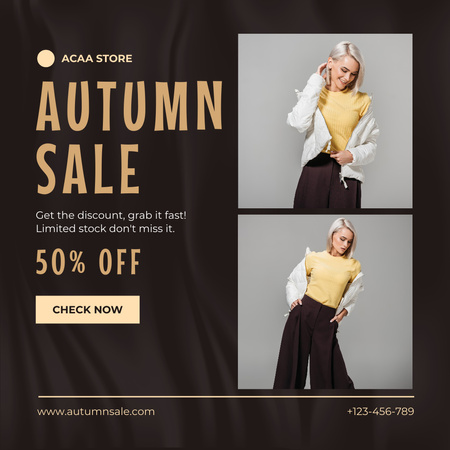 Autumn Sale of Female Clothing Instagram Design Template