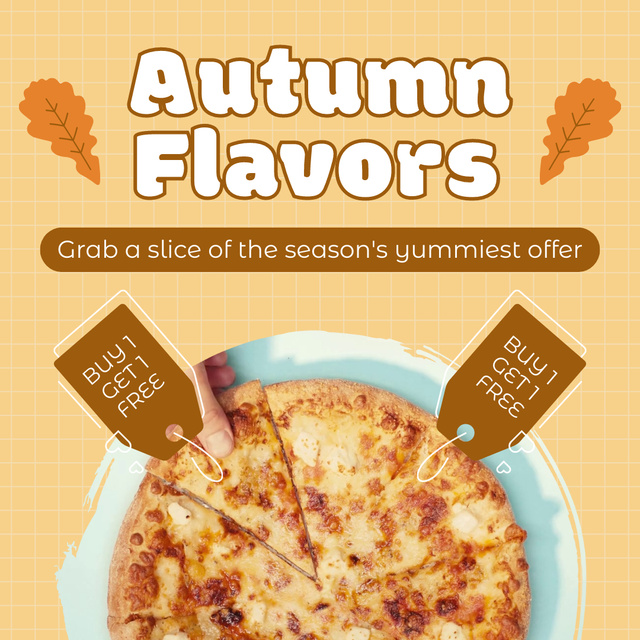 Ontwerpsjabloon van Animated Post van Autumn Offer Delicious Pizza