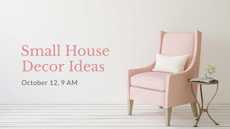 Furniture Store ad with Armchair in pink FB event cover Design Template