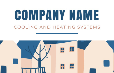 Platilla de diseño House Cooling and Heating Systems Maintenance Business Card 85x55mm