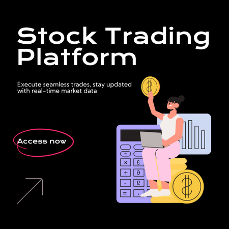 Electronic Stock Trading Platform Animated Post Design Template