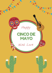 Joyous Cinco de Mayo Greeting with Skull And Guitar