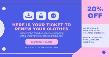Designvorlage Sonderangebot zum Verkauf von Kleidung mit Rabatt für Facebook AD