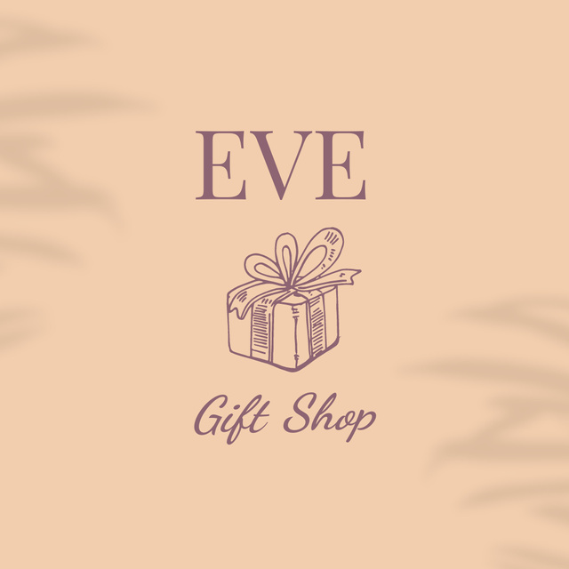 Cute New Year Eve Gift Box Logoデザインテンプレート