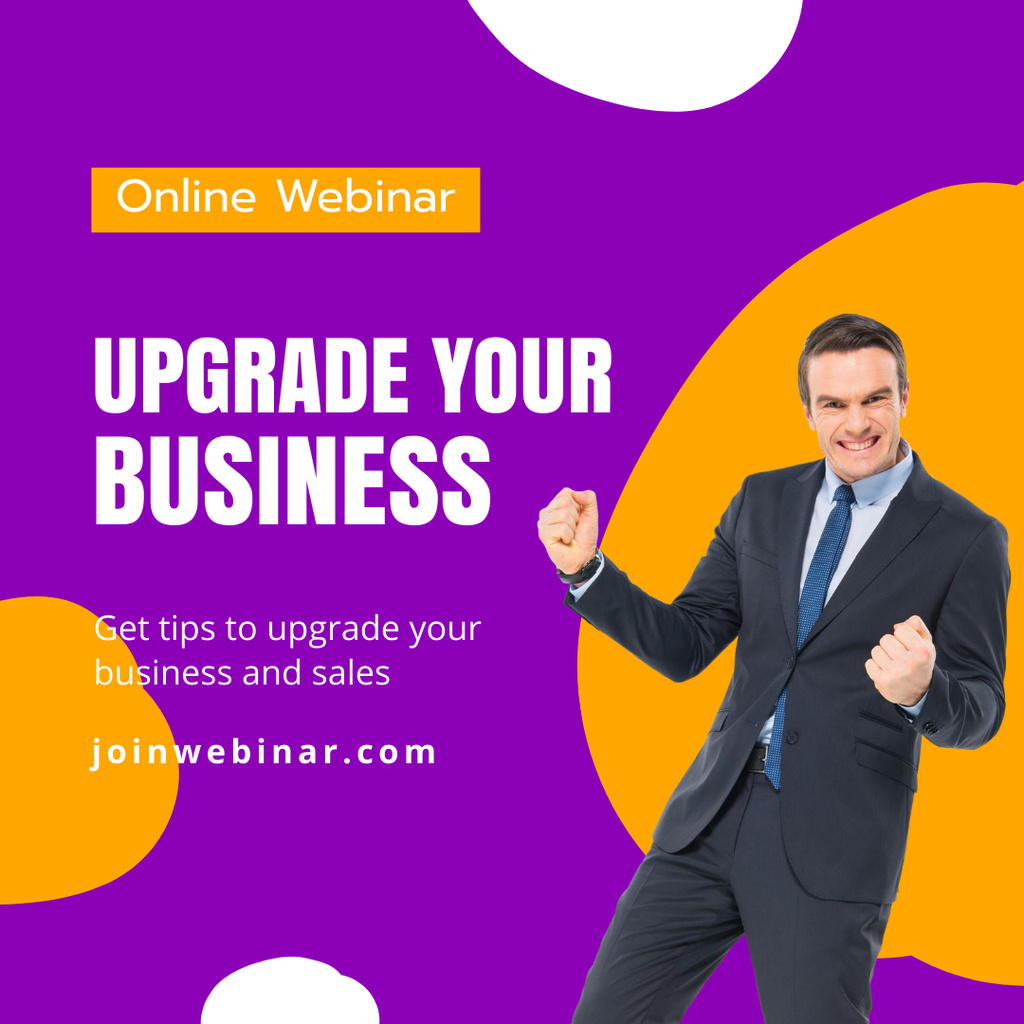 Ontwerpsjabloon van Instagram van Invitation to Online Webinar on Upgrading Your Business