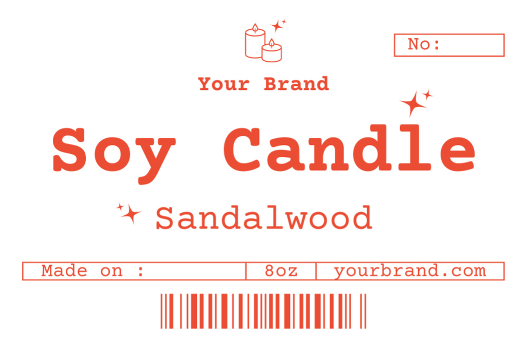 Soy Candle With Sandalwood Scent Offer Label Tasarım Şablonu