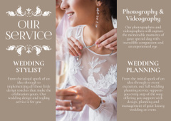 Wedding Planning Offer with Bride Holding Bouquet of White Flowers
