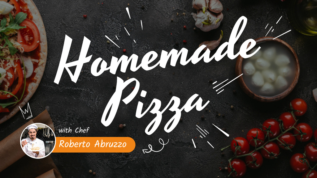 Homemade Pizza Ad with Chef Youtube Thumbnail Design Template