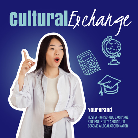 Cultural Students Exchange Animated Post Design Template