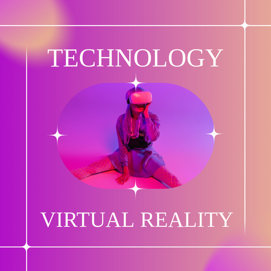 Virtual Reality Technology Instagram Šablona návrhu