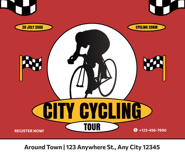 City Cycling Tour Facebook Modelo de Design