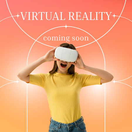 Designvorlage Girl in Virtual Reality Glasses für Instagram