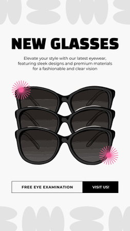 Oznámení o prodeji nových brýlí Instagram Story Šablona návrhu