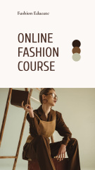 Online Fashion Course Ad with Stylish Woman