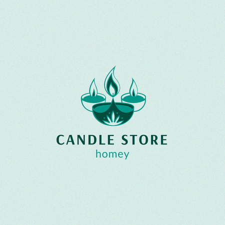 Aromatic Candles Store Ad With Slogan Logo Design Template