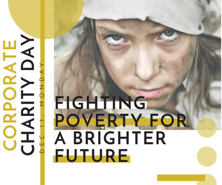 Vállalati jótékonysági rendezvény a szegénység leküzdésére Large Rectangle tervezősablon