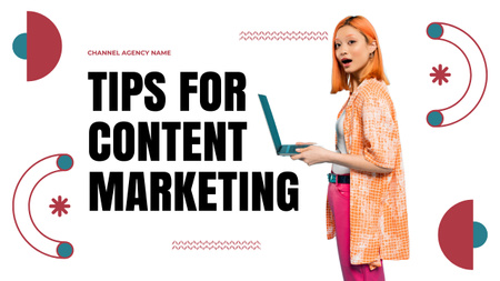Designvorlage Wichtige Tipps für Content-Marketing auf Vlog für Youtube Thumbnail
