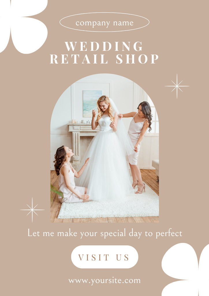 Wedding Dresses Boutique Poster – шаблон для дизайну