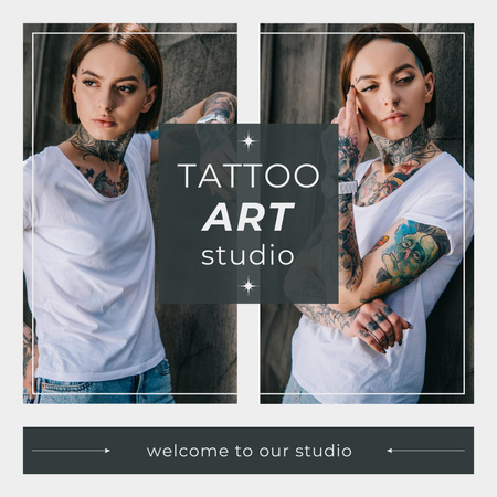Welcome To Creative Art Tattoo Studio Instagram Design Template