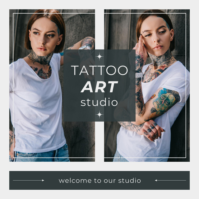 Designvorlage Welcome To Creative Art Tattoo Studio für Instagram