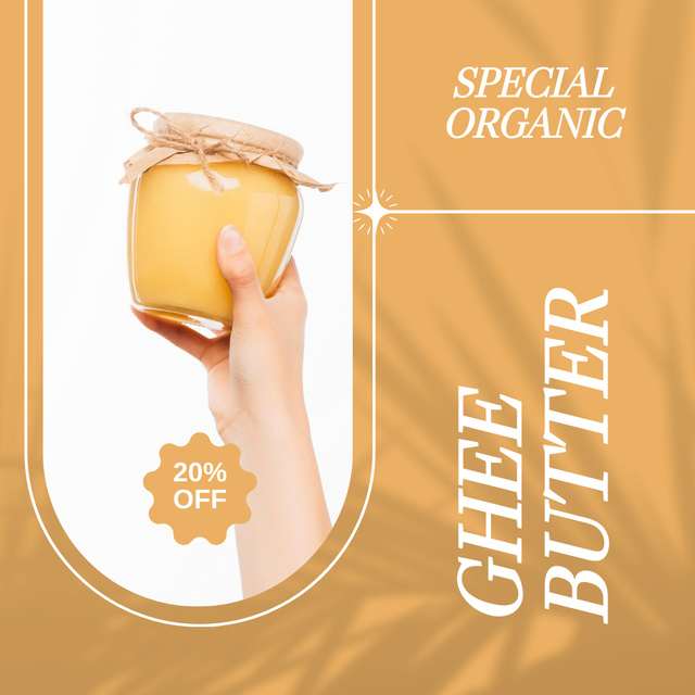 Organic Ghee Butter Sale Instagram AD Modelo de Design