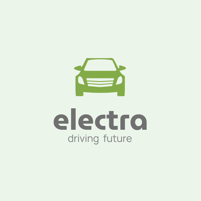 Emblem with Modern Electric Car Logo – шаблон для дизайна