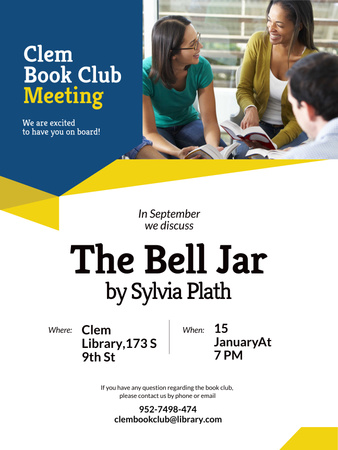 Book Club Promotion with Students Poster US Design Template