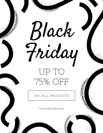 Template di design Black Friday Ad on Abstract Flyer 8.5x11in