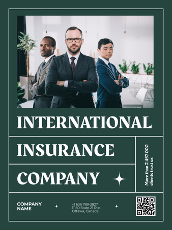 Travel Insurance Offer on Green Poster 36x48in Modelo de Design