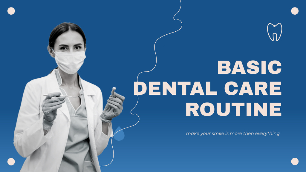 Designvorlage Blog about Basic Dental Care Routine für Youtube Thumbnail