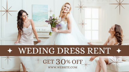 Discount on Rental of Wedding Dresses Youtube Thumbnail Design Template