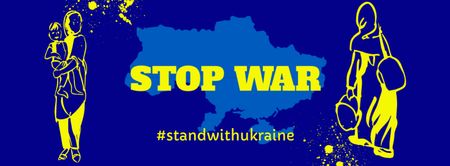 Template di design Ferma la guerra in Ucraina Facebook cover