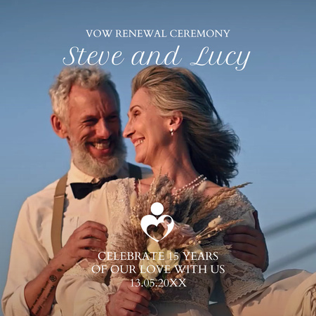 Plantilla de diseño de Renewal Wedding Ceremony Announcement Animated Post 