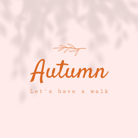 Autumn Inspiration with Leaf Illustration Instagram Design Template