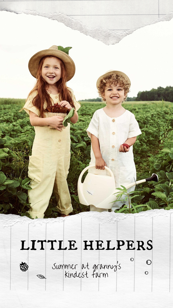 Designvorlage Cute Little Children Harvest für Instagram Story