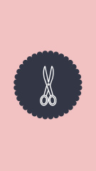 Tailor and Handmade Equipment Icons on Pink
