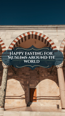 Beautiful Ramadan Greeting with Mosque Instagram Storyデザインテンプレート