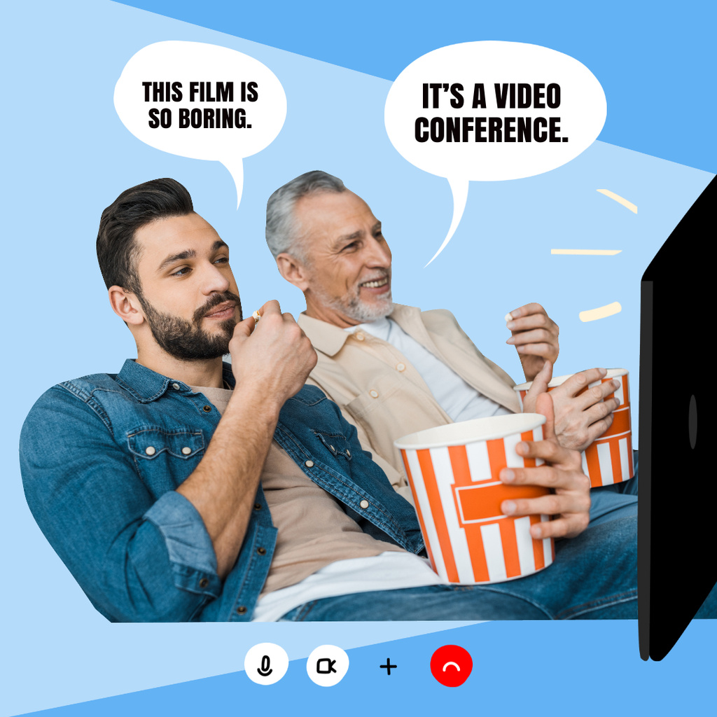 Funny Joke about Video Conference Instagram Design Template