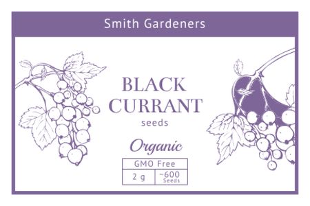 Black Currant Seeds Ad Label Πρότυπο σχεδίασης