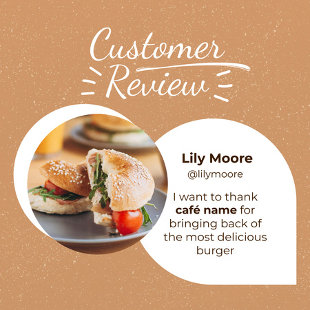 Customer Review on Food Instagram Tasarım Şablonu