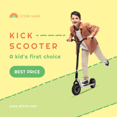 Advertisement for Kids Scooters Instagram Design Template
