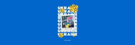 Plantilla de diseño de Stop Russian Aggression against Ukraine Email header 