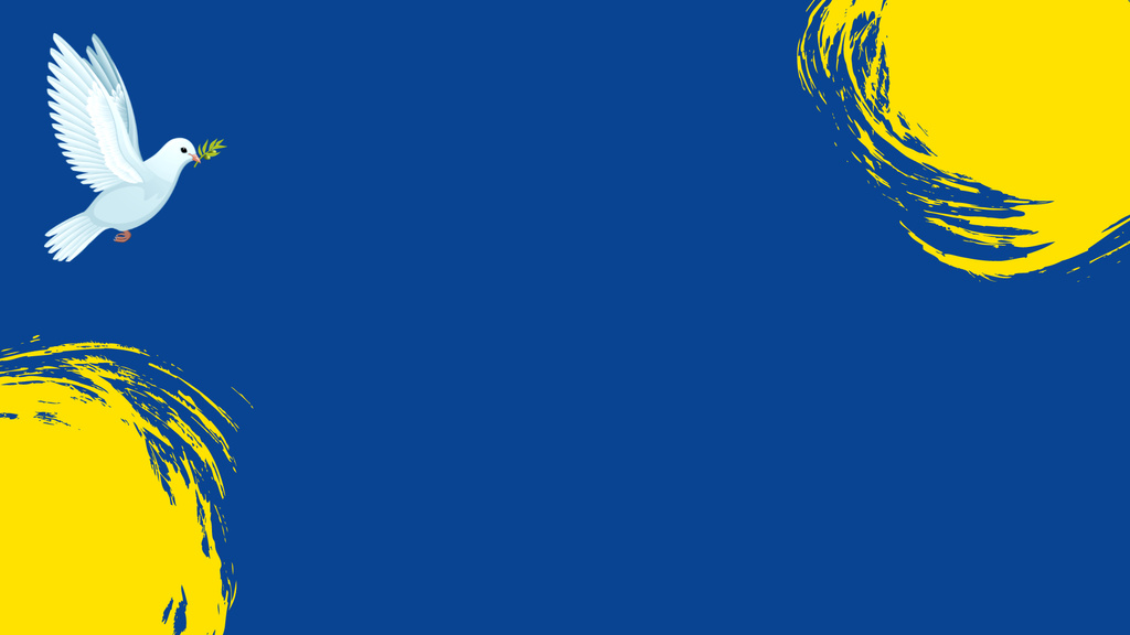 Szablon projektu Illustrated Standing with Ukraine Idea with Dove Zoom Background