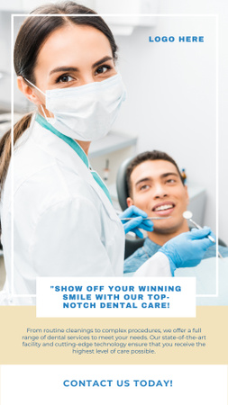 Dental Services Ad with Woman Dentist Instagram Video Story – шаблон для дизайну