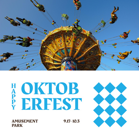 Oktoberfest Celebration Announcement with People on Carousel Instagram Design Template