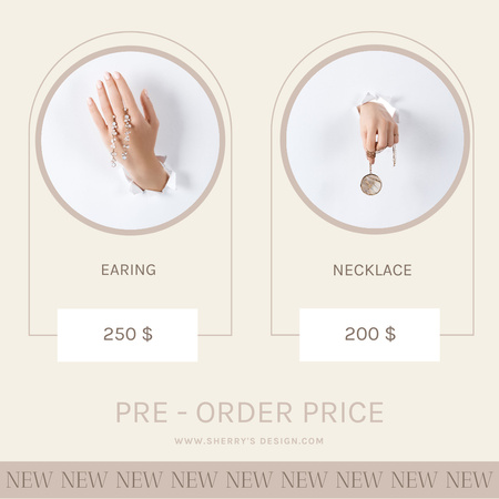 Jewelry Collection Announcement Instagram Šablona návrhu
