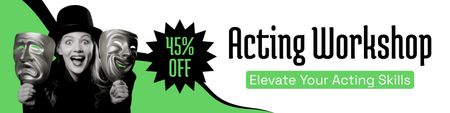 Discount on studying at Acting Workshop Twitter Design Template