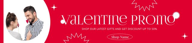 Designvorlage Valentine's Day Sale with Couple für Ebay Store Billboard