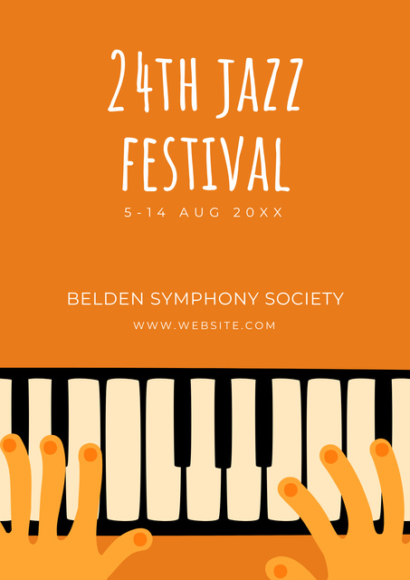 Jazz Music Festival Announcement Poster Modelo de Design