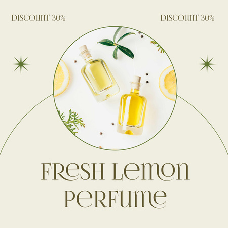 Fresh Lemon Perfume Offer Instagram AD Design Template